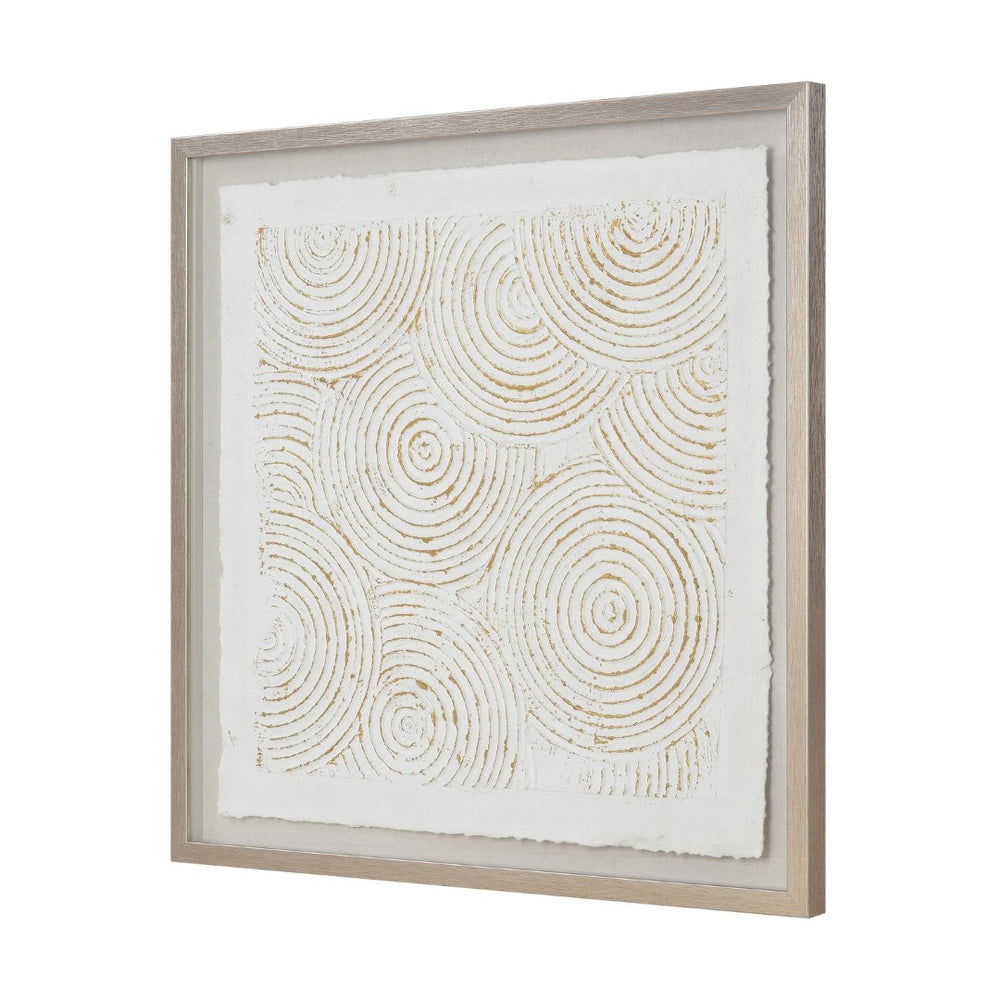 Atlas Elisa Framed Wall Art: Modern Geometric Elegance with Champagne Gold Frame for Any Interior Space WA11045-01