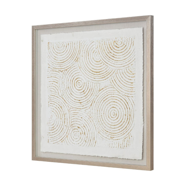 Atlas Elisa Framed Wall Art: Modern Geometric Elegance with Champagne Gold Frame for Any Interior Space WA11045-01