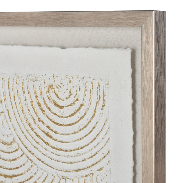 Atlas Elisa Framed Wall Art: Modern Geometric Elegance with Champagne Gold Frame for Any Interior Space WA11045-01