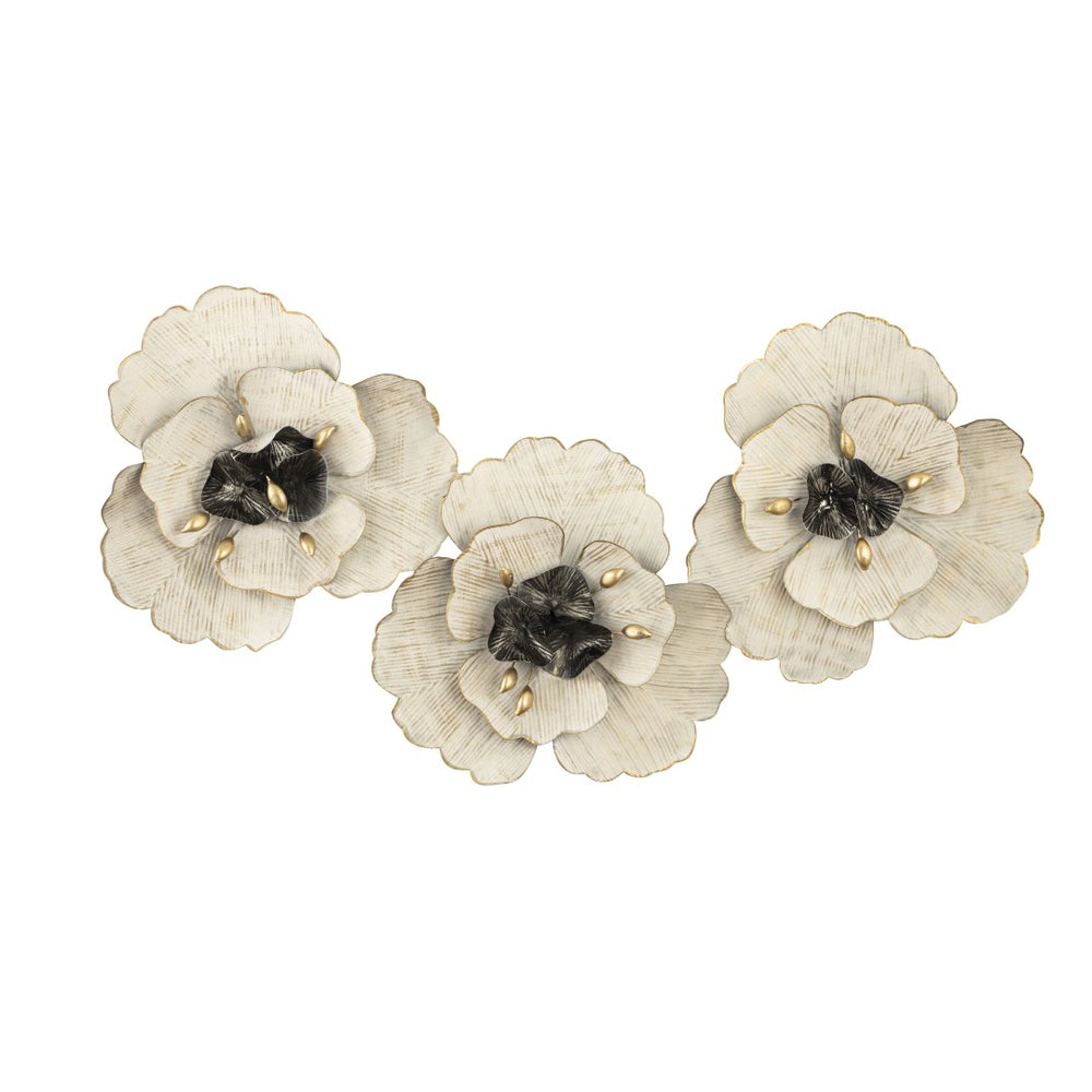Atlas Emilia Decorative Wall Art Set of 3 Sculptural Metal Blooms - Modern Elegance for Any Space WA11046-01S