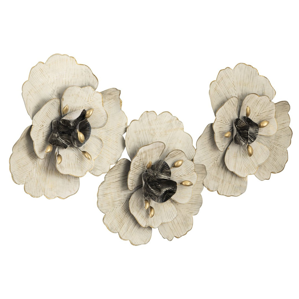 Atlas Emilia Decorative Wall Art Set of 3 Sculptural Metal Blooms - Modern Elegance for Any Space WA11046-01S
