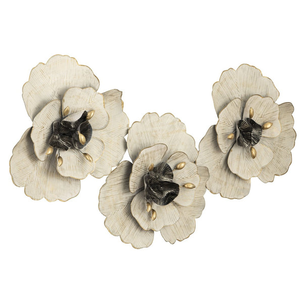 Atlas Emilia Decorative Wall Art Set of 3 Sculptural Metal Blooms - Modern Elegance for Any Space WA11046-01S