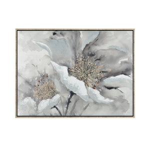 Atlas Farris Framed Wall Art – Elegant Poppy Blooms in Black, Grey, and Gold for Modern Home Decor Display WA11048-01