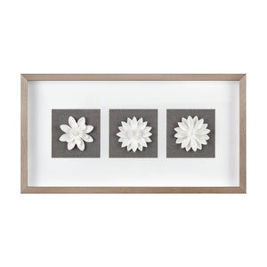 Atlas Floral Shadow Framed Wall Art - Handcrafted Paper Flowers in Modern Metallic Frame for Elegant Decor WA11049-01
