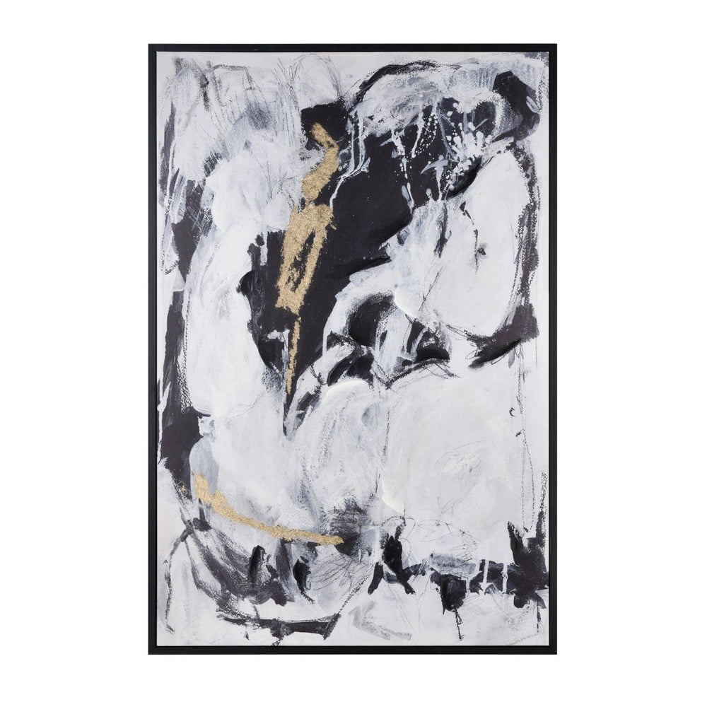 Atlas Force Abstract Framed Wall Art - Large-Scale Monochrome Masterpiece for Contemporary Interiors WA11052-01