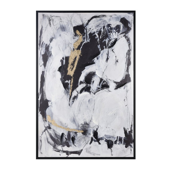 Atlas Force Abstract Framed Wall Art - Large-Scale Monochrome Masterpiece for Contemporary Interiors WA11052-01