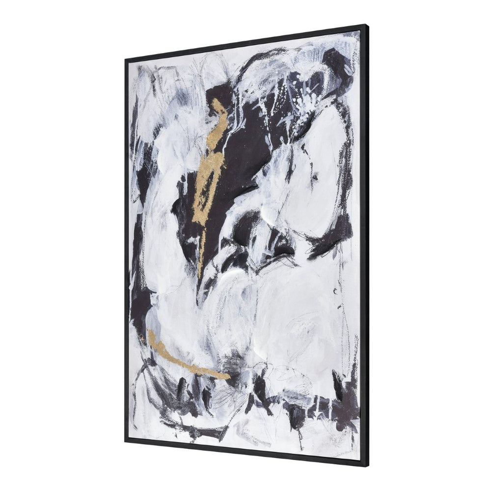 Atlas Force Abstract Framed Wall Art - Large-Scale Monochrome Masterpiece for Contemporary Interiors WA11052-01