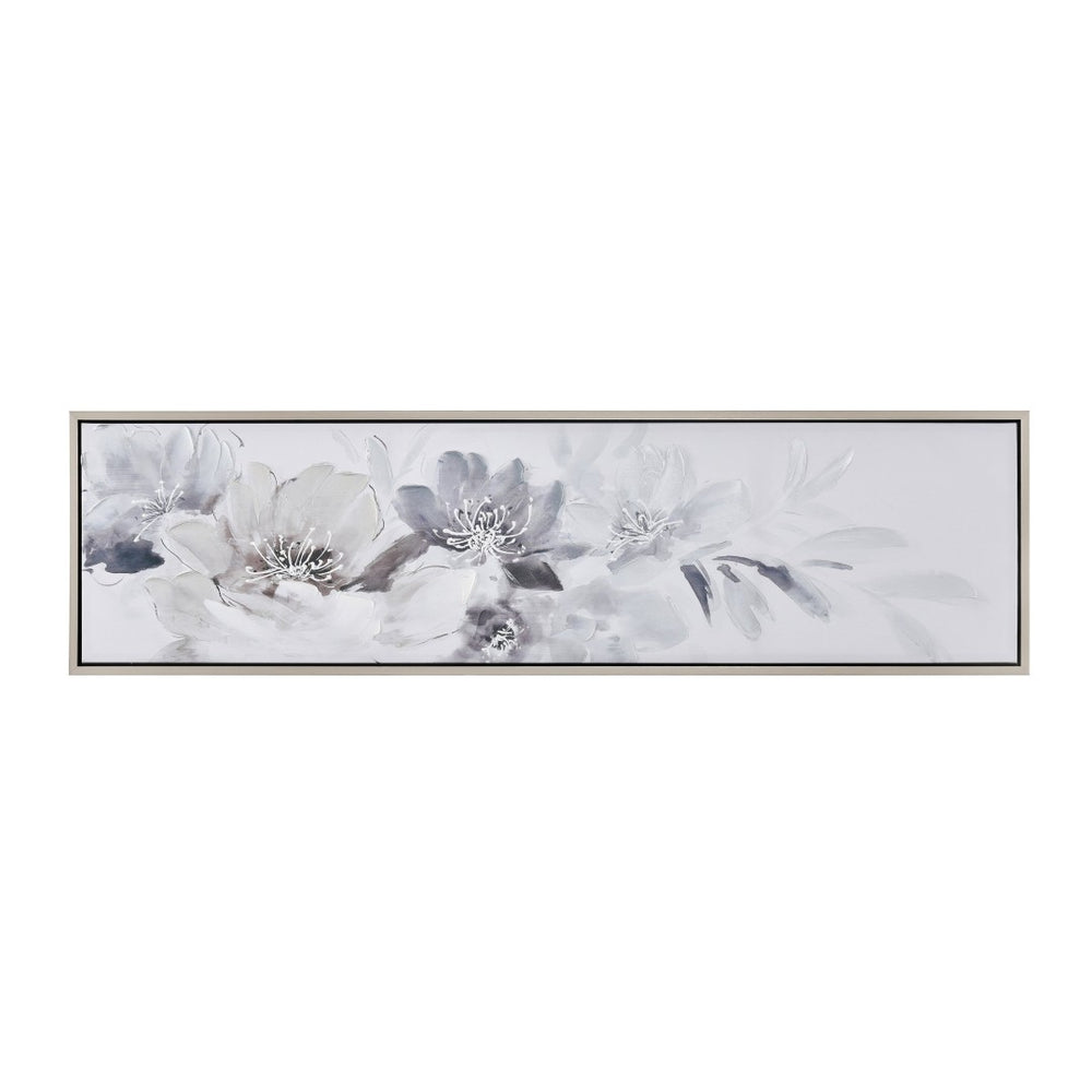 Atlas Francis Blooms Contemporary Framed Wall Art – Serene Poppy Design in Soft Greyscale for Modern Spaces WA11054-01