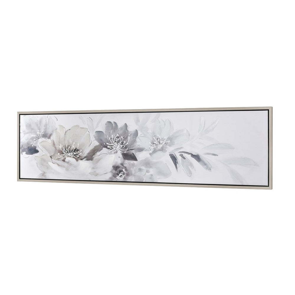 Atlas Francis Blooms Contemporary Framed Wall Art – Serene Poppy Design in Soft Greyscale for Modern Spaces WA11054-01