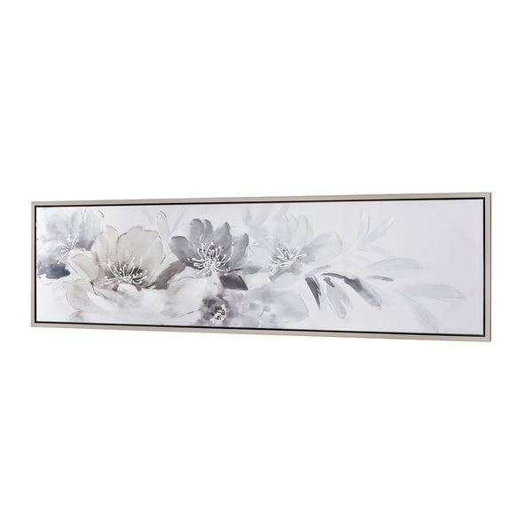 Atlas Francis Blooms Contemporary Framed Wall Art – Serene Poppy Design in Soft Greyscale for Modern Spaces WA11054-01