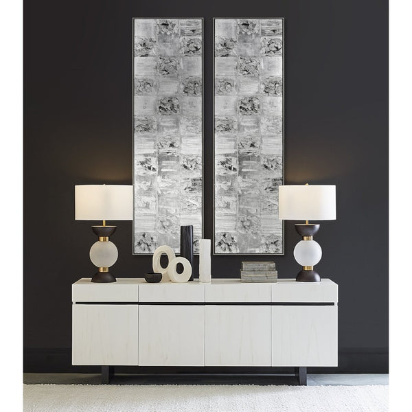 Atlas Gambit Narrow Wall Art Panel - Modern Metallic Texture, Hand-Painted Acrylic for Stunning Interiors WA11056-01