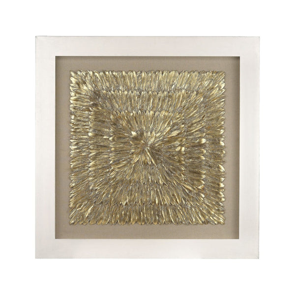 Atlas Gold Oversized Sculptural Wall Art Featuring Luxurious Gilded Feathers for Stunning Home Decor Gold Feather Dimensional Wall Art WA11060-01