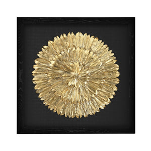 Atlas Gold Oversized Sculptural Wall Art Featuring Luxurious Gilded Feathers for Stunning Home Decor Spiral WA11061-01
