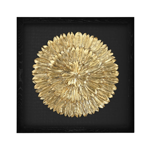 Atlas Gold Oversized Sculptural Wall Art Featuring Luxurious Gilded Feathers for Stunning Home Decor Spiral WA11061-01