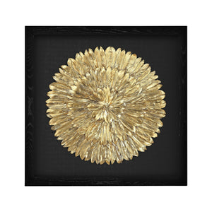 Atlas Gold Oversized Sculptural Wall Art Featuring Luxurious Gilded Feathers for Stunning Home Decor Spiral WA11061-01