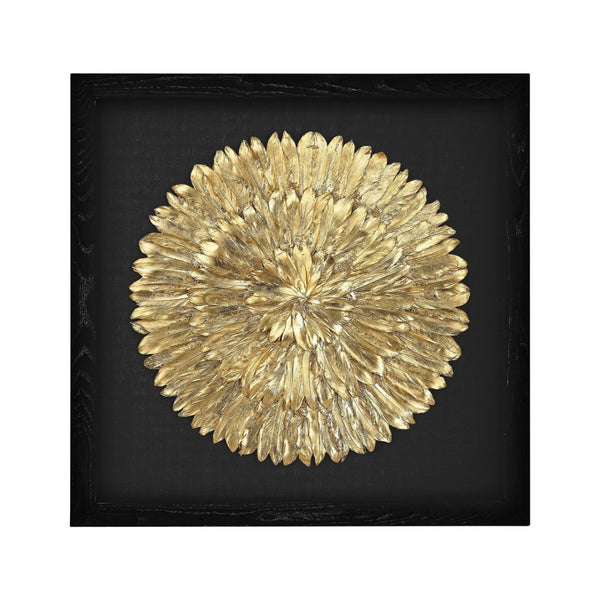 Atlas Gold Oversized Sculptural Wall Art Featuring Luxurious Gilded Feathers for Stunning Home Decor Spiral WA11061-01