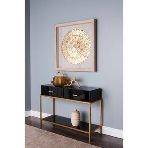Atlas Gold Oversized Sculptural Wall Art Featuring Luxurious Gilded Feathers for Stunning Home Decor Spiral WA11061-01