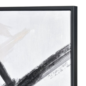 Atlas Granby Abstract Wall Art - Contemporary Canvas with Bold Black Strokes & Textured Neutrals for Home Decor WA11062-01