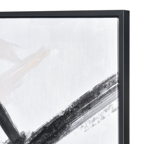 Atlas Granby Abstract Wall Art - Contemporary Canvas with Bold Black Strokes & Textured Neutrals for Home Decor WA11062-01