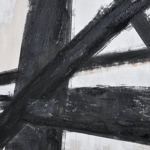 Atlas Granby Abstract Wall Art - Contemporary Canvas with Bold Black Strokes & Textured Neutrals for Home Decor WA11062-01