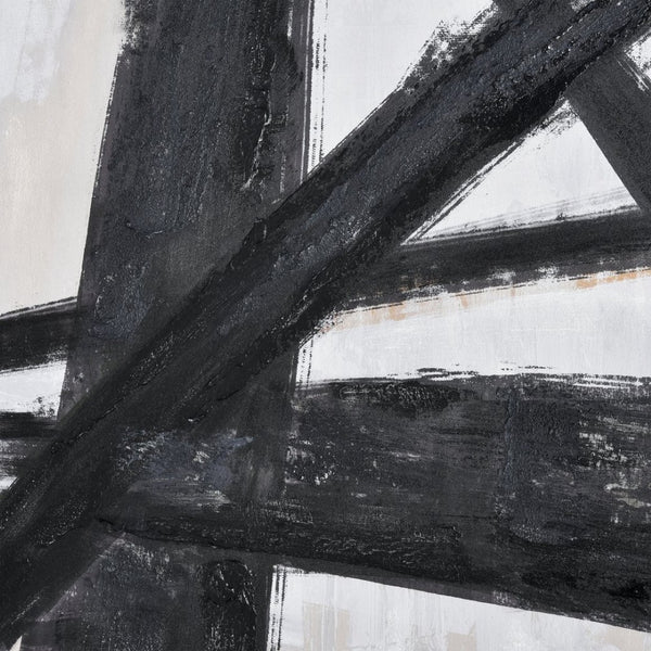 Atlas Granby Abstract Wall Art - Contemporary Canvas with Bold Black Strokes & Textured Neutrals for Home Decor WA11062-01