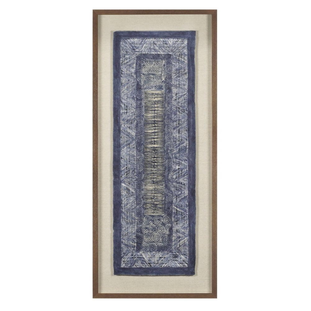 Atlas Indigo Paper II Dimensional Wall Art - Handcrafted Blue Tones in Minimalist Shadowbox Frame WA11065-01