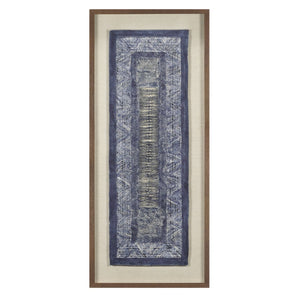 Atlas Indigo Paper II Dimensional Wall Art - Handcrafted Blue Tones in Minimalist Shadowbox Frame WA11065-01
