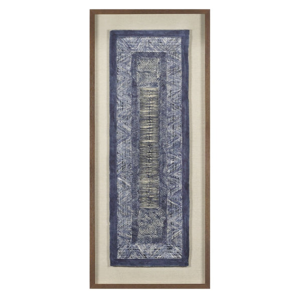 Atlas Indigo Paper II Dimensional Wall Art - Handcrafted Blue Tones in Minimalist Shadowbox Frame WA11065-01