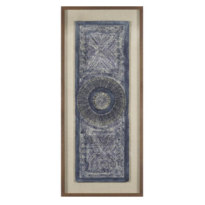Atlas Indigo Paper Wall Art | Handwoven Dimensional Design in Shadowbox Frame - Elegant Home Décor Piece WA11065-02