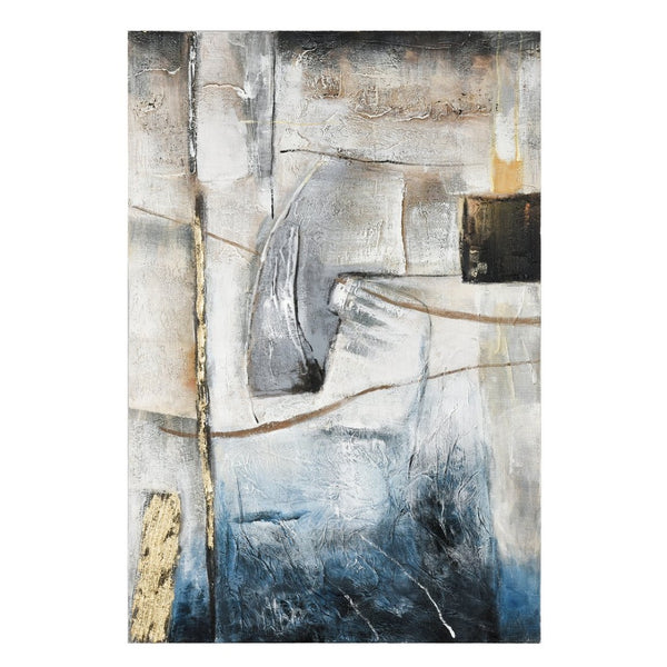 Atlas Industrial Abstract Wall Art - Hand-Finished Canvas with Gold Leaf for Modern Interior Elegance WA11066-01