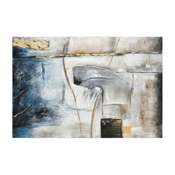 Atlas Industrial Abstract Wall Art - Hand-Finished Canvas with Gold Leaf for Modern Interior Elegance WA11066-01