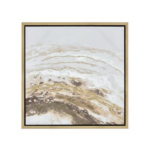 Atlas Jenkins Framed Wall Art - Elegant Ivory and Gold Abstract Design for Chic Home and Office Decor WA11067-01