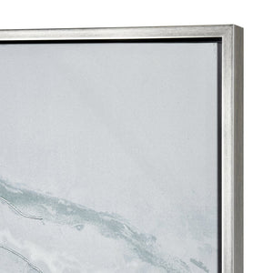 Atlas Jenkins Modern Abstract Wall Art - Coastal-Inspired Off White with Blue Tones, Ready to Hang Decor WA11067-02