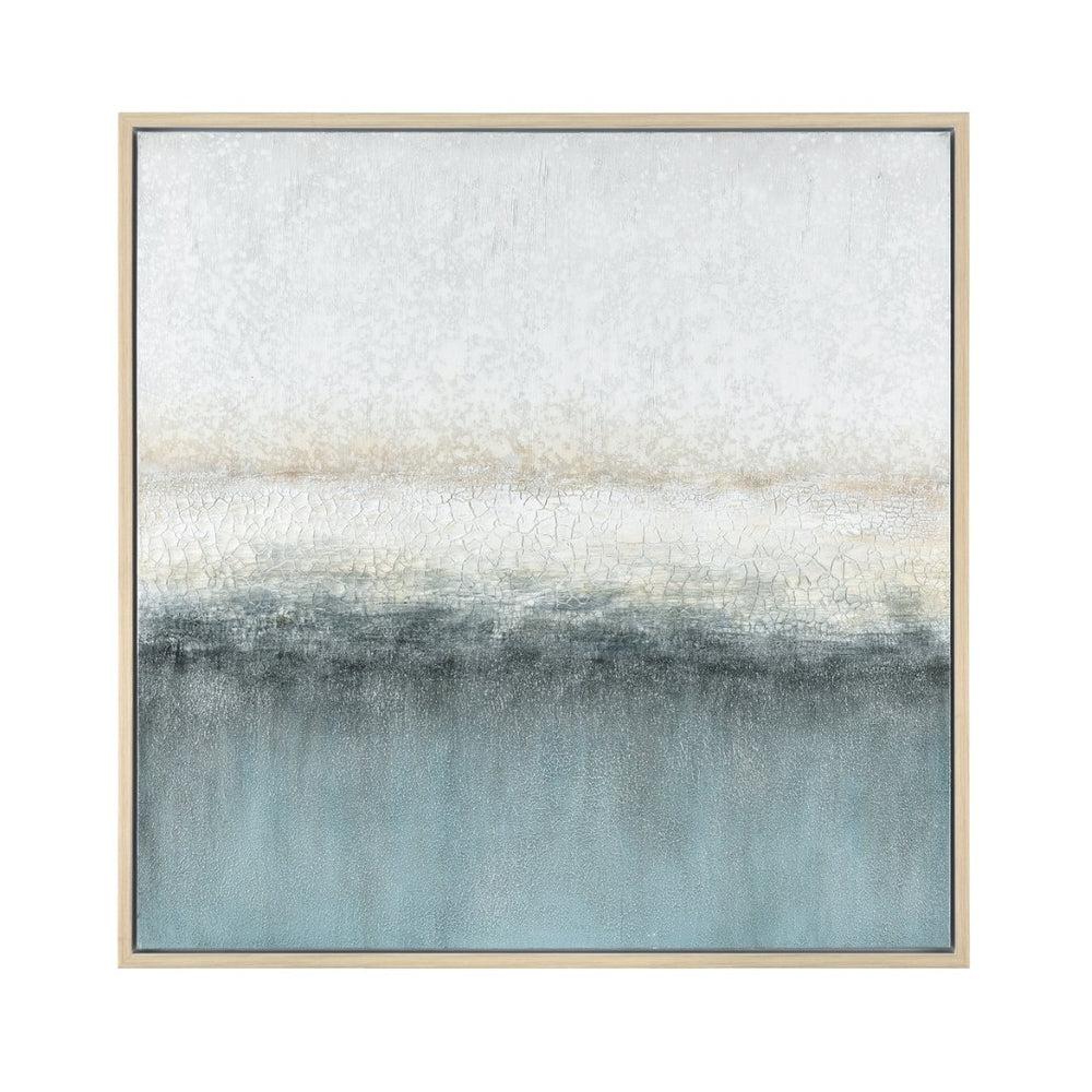 Atlas Jenks Bay Framed Wall Art - Elegant Abstract Coastal Landscape with Gold Frame for Modern Homes WA11068-01