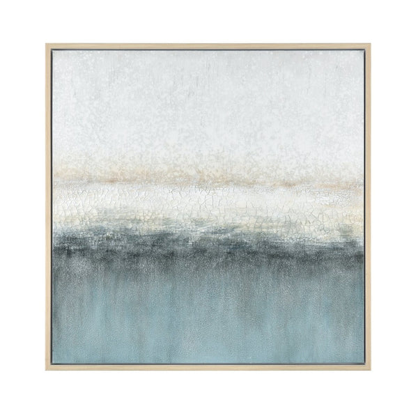 Atlas Jenks Bay Framed Wall Art - Elegant Abstract Coastal Landscape with Gold Frame for Modern Homes WA11068-01