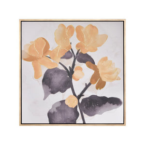 Atlas Jessamine Framed Wall Art - Softly Abstract Floral Design with Gold Leaf Accents for Elegant Spaces WA11069-01