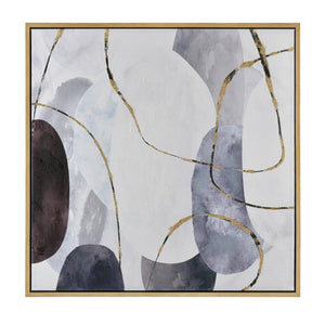 Atlas Kenner Framed Wall Art - Modern Geometric Design with Serene Blues & Gold Accents for Stylish Spaces WA11073-01