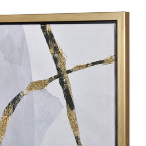 Atlas Kenner Framed Wall Art - Modern Geometric Design with Serene Blues & Gold Accents for Stylish Spaces WA11073-01