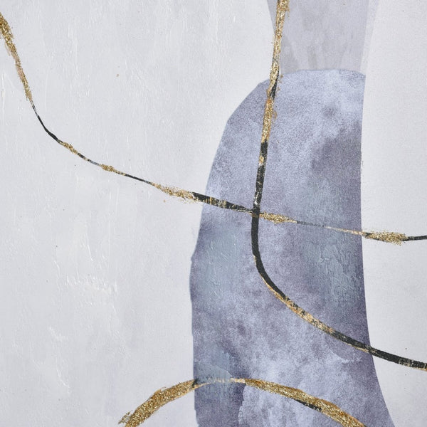Atlas Kenner Framed Wall Art - Modern Geometric Design with Serene Blues & Gold Accents for Stylish Spaces WA11073-01
