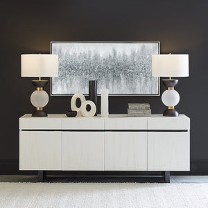 Atlas Kimble Framed Wall Art - Textured Black-and-White Abstract Design for Modern Minimalist Spaces WA11074-01