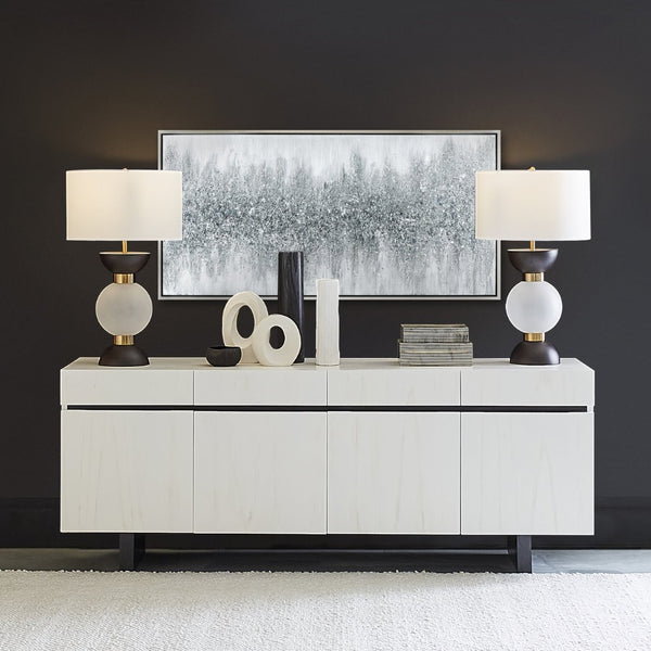 Atlas Kimble Framed Wall Art - Textured Black-and-White Abstract Design for Modern Minimalist Spaces WA11074-01