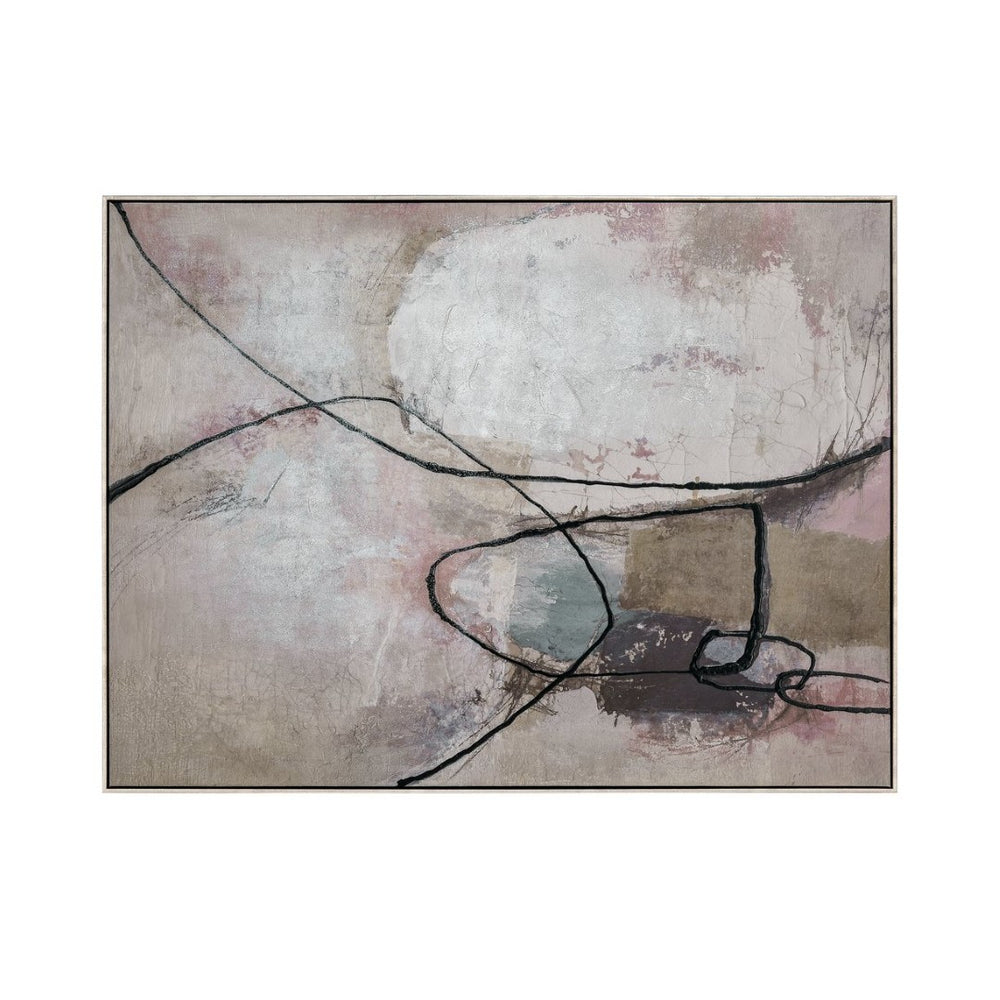 Atlas Kinetic Abstract Framed Wall Art - Modern Design with Muted Colors & Silver Frame for Stylish Decor WA11075-01