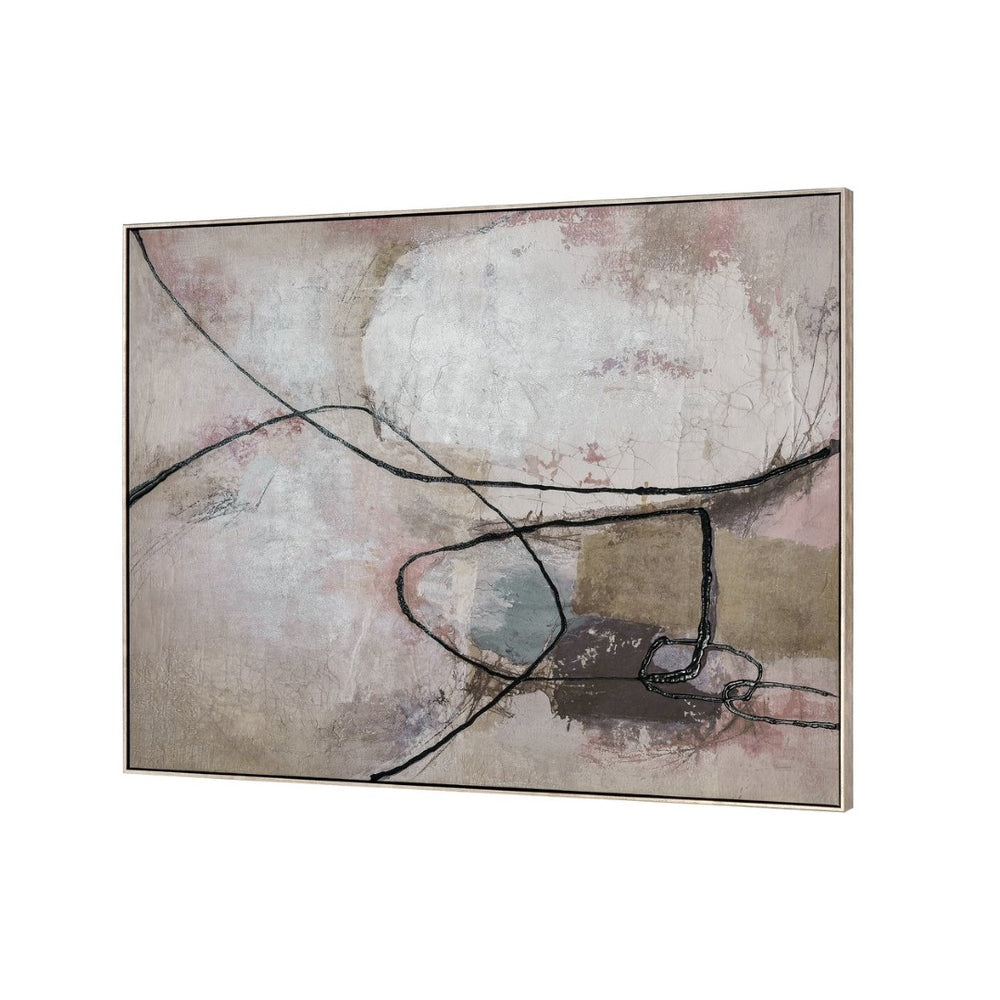 Atlas Kinetic Abstract Framed Wall Art - Modern Design with Muted Colors & Silver Frame for Stylish Decor WA11075-01