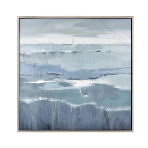 Atlas Kinley Framed Wall Art – Abstract Blue Composition for Modern Decor, Ready to Hang, 39.25" Square WA11076-01