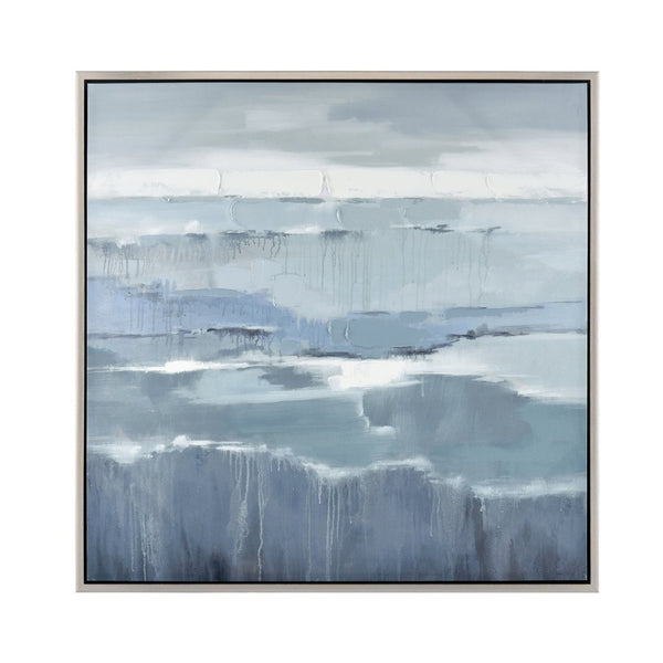 Atlas Kinley Framed Wall Art – Abstract Blue Composition for Modern Decor, Ready to Hang, 39.25" Square WA11076-01