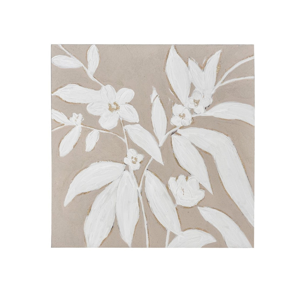 Atlas Lathrop Wall Art - Elegant Hand-Painted Floral Canvas with Gold Accents for Modern Home Décor WA11079-01