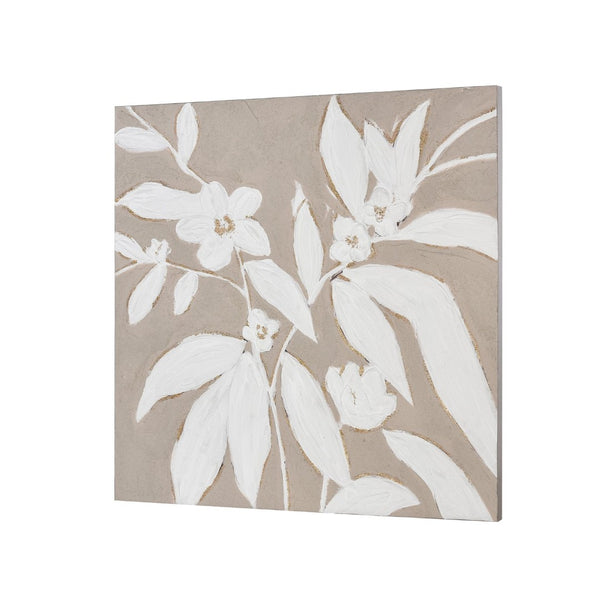 Atlas Lathrop Wall Art - Elegant Hand-Painted Floral Canvas with Gold Accents for Modern Home Décor WA11079-01