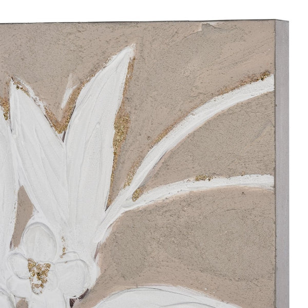 Atlas Lathrop Wall Art - Elegant Hand-Painted Floral Canvas with Gold Accents for Modern Home Décor WA11079-01