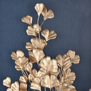 Atlas Leaf Framed Shadow Box Art with Gold Bloom on Navy Background - Modern Elegance for Home Décor Leaf Shadow II Framed Wall Art WA11080-02