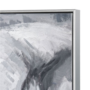 Atlas Legendary African Elephant Wall Art - Hand-Painted Acrylic on Canvas in Elegant Silver Frame, 39.5" WA11081-01